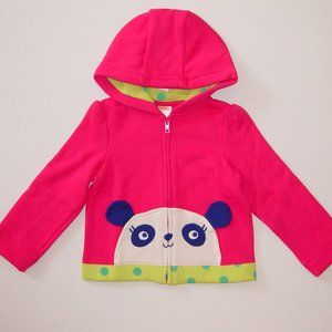 NWT Gymboree 12-24M pink hoodie sweatshirt jacket Color Happy panda